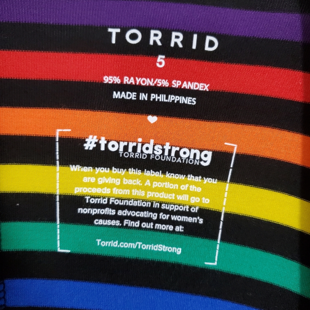Torrid Women's Rainbow Striped Open Front Draped Cardigan Size 5X (28) - Picture 6 of 9